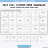 2023 - 2024 Mini Calendar Squares