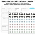 Health & Life Trackers + Labels (7 Colors)
