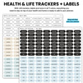 Health & Life Trackers + Labels (7 Colors)