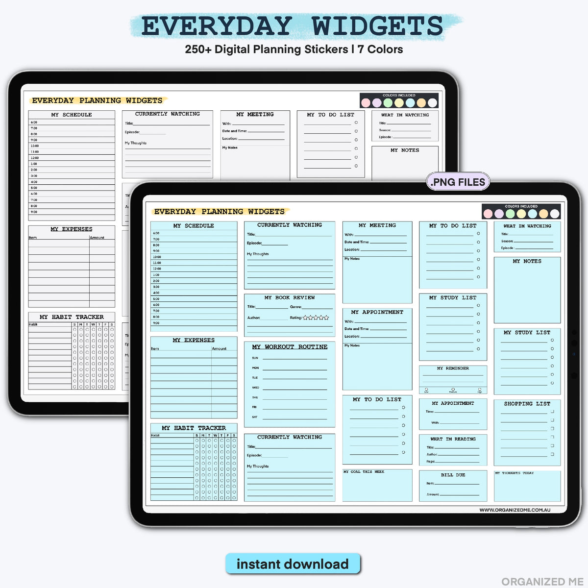 Everyday Digital Planning Widgets – Organized Me